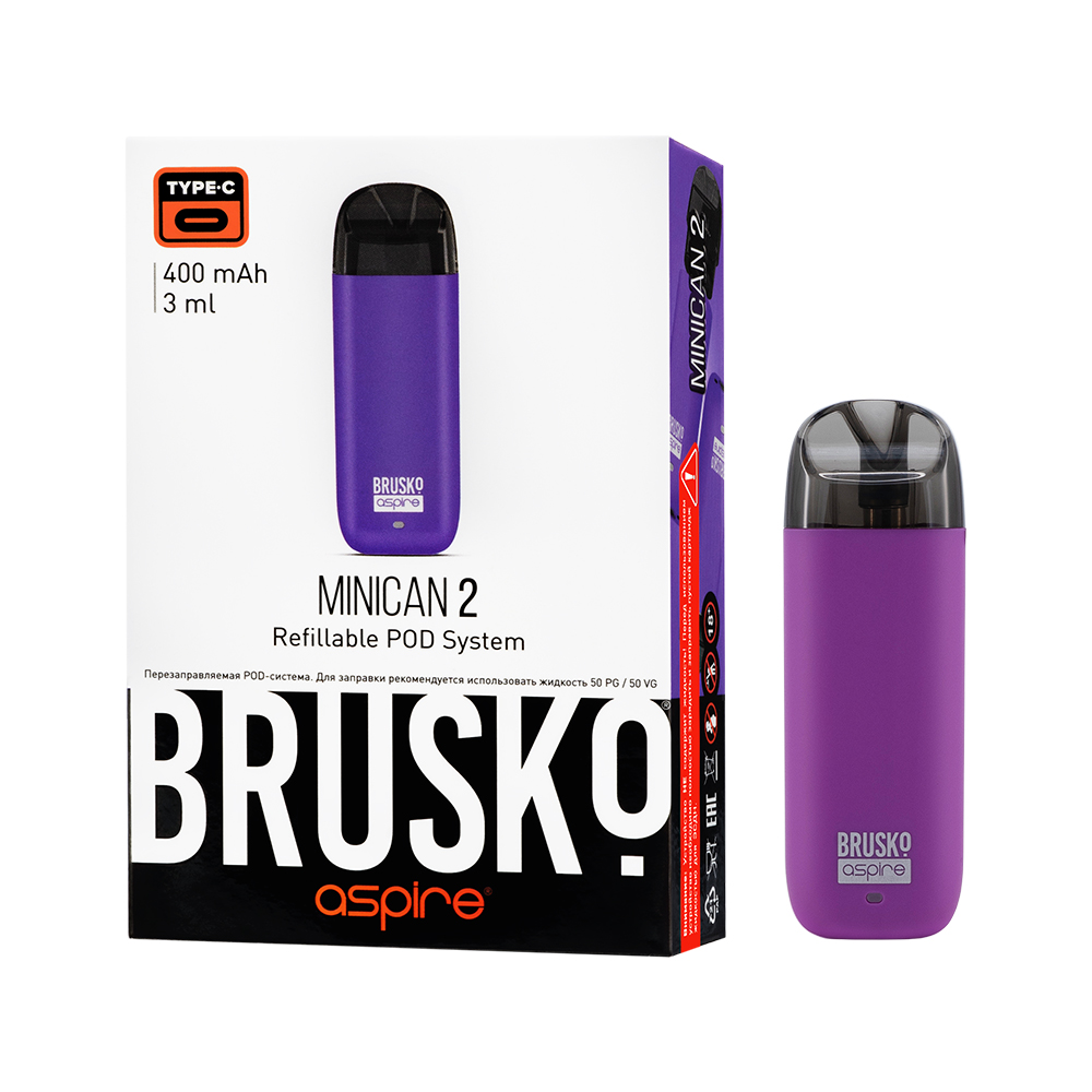 Многоразовая электронная система,  Модель BRUSKO MINICAN 2 (фиолетовый)
