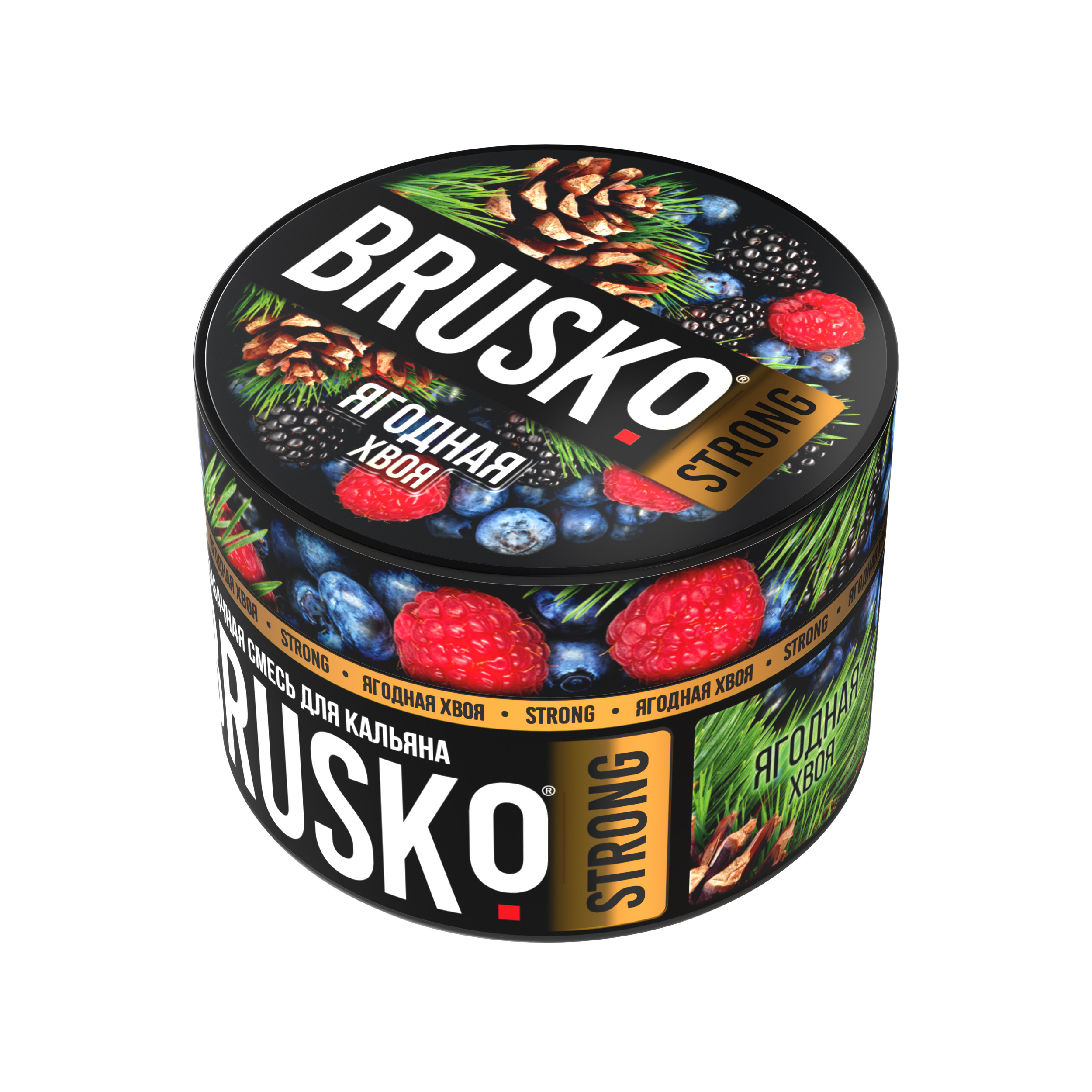 Бестабачная смесь для кальяна BRUSKO, 50 г, Ягодная хвоя, Strong (М)