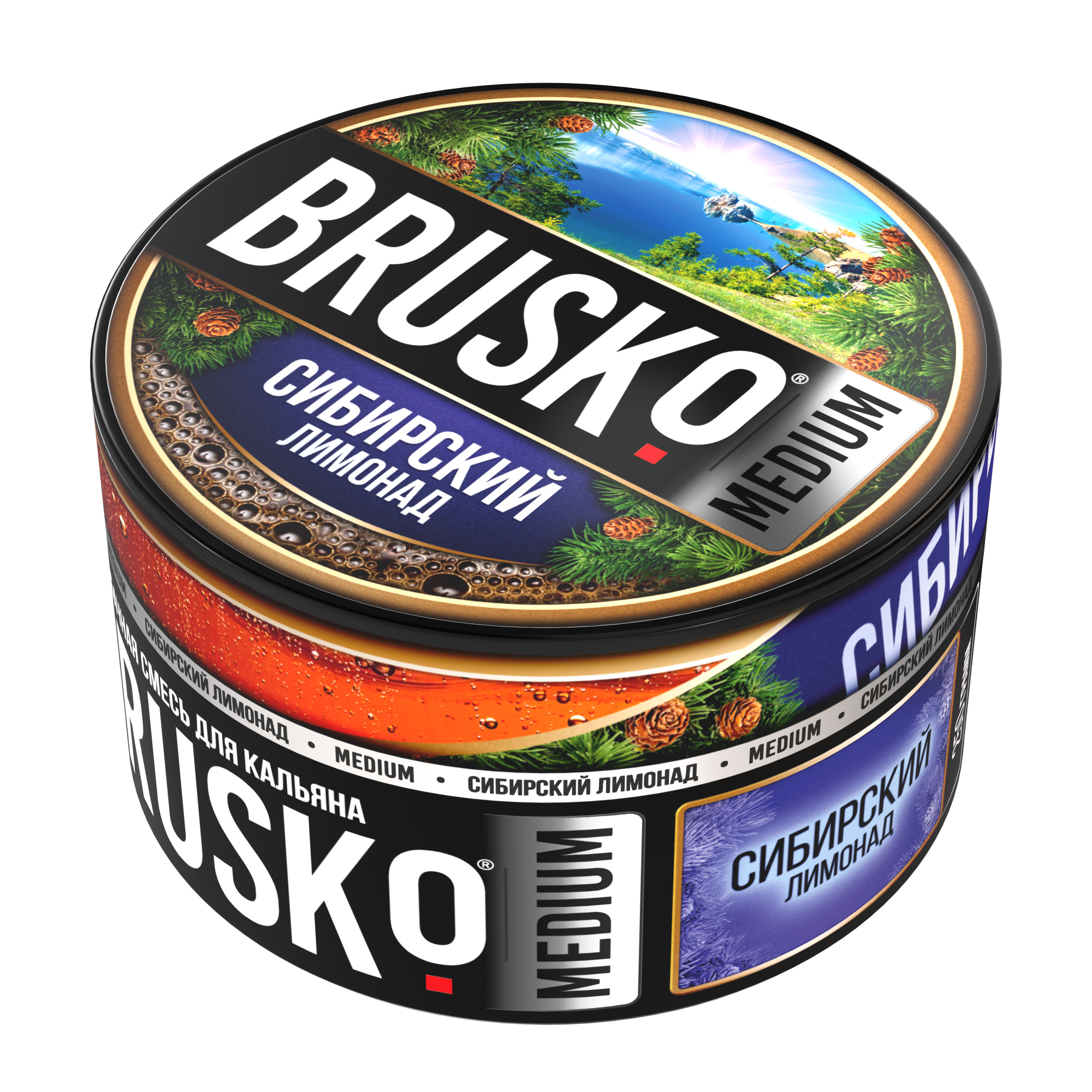 Бестабачная смесь для кальяна BRUSKO, 250 г, Сибирский лимонад, Medium (М)