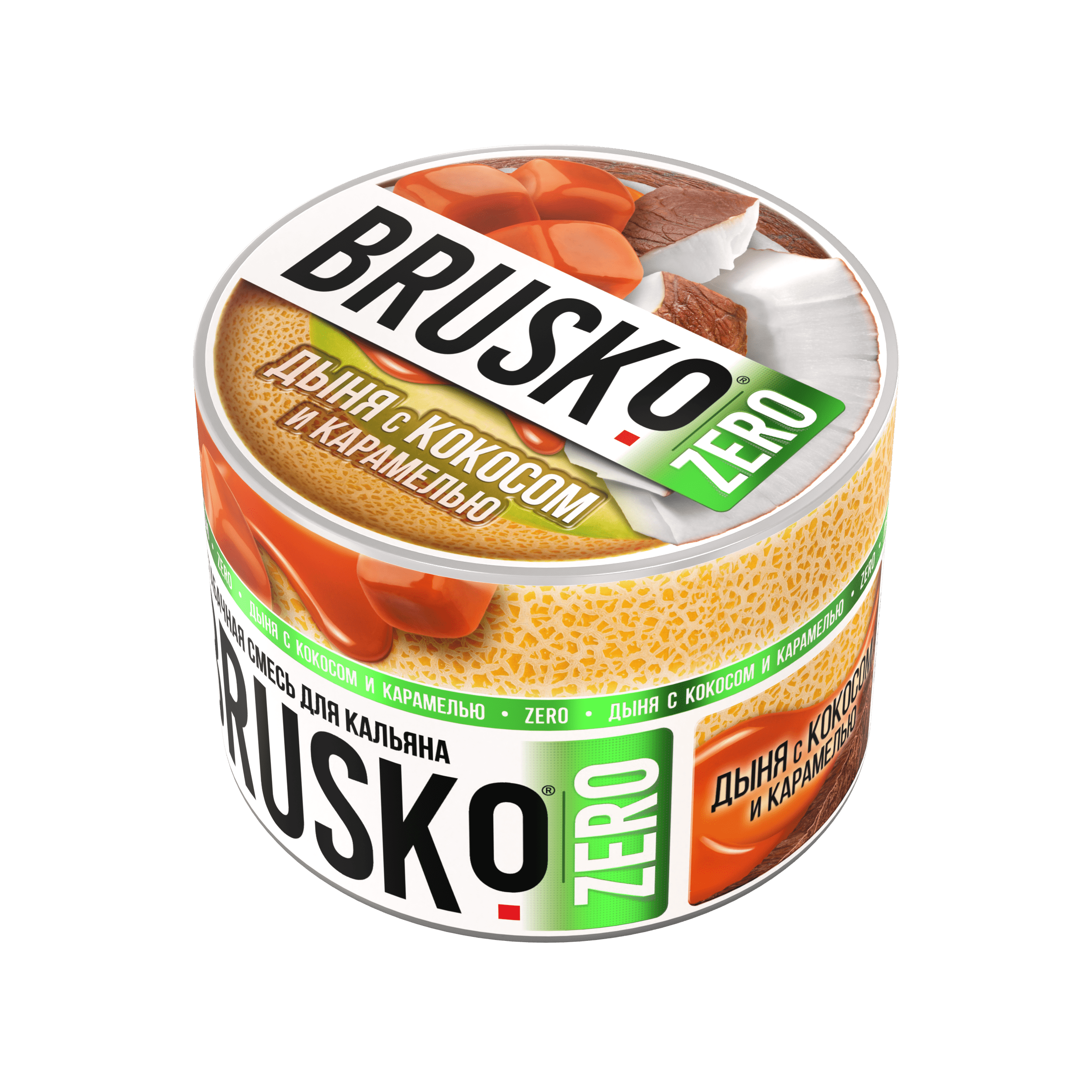 Бестабачная смесь для кальяна BRUSKO, 50 г, Дыня с кокосом и карамелью, Zero (М)