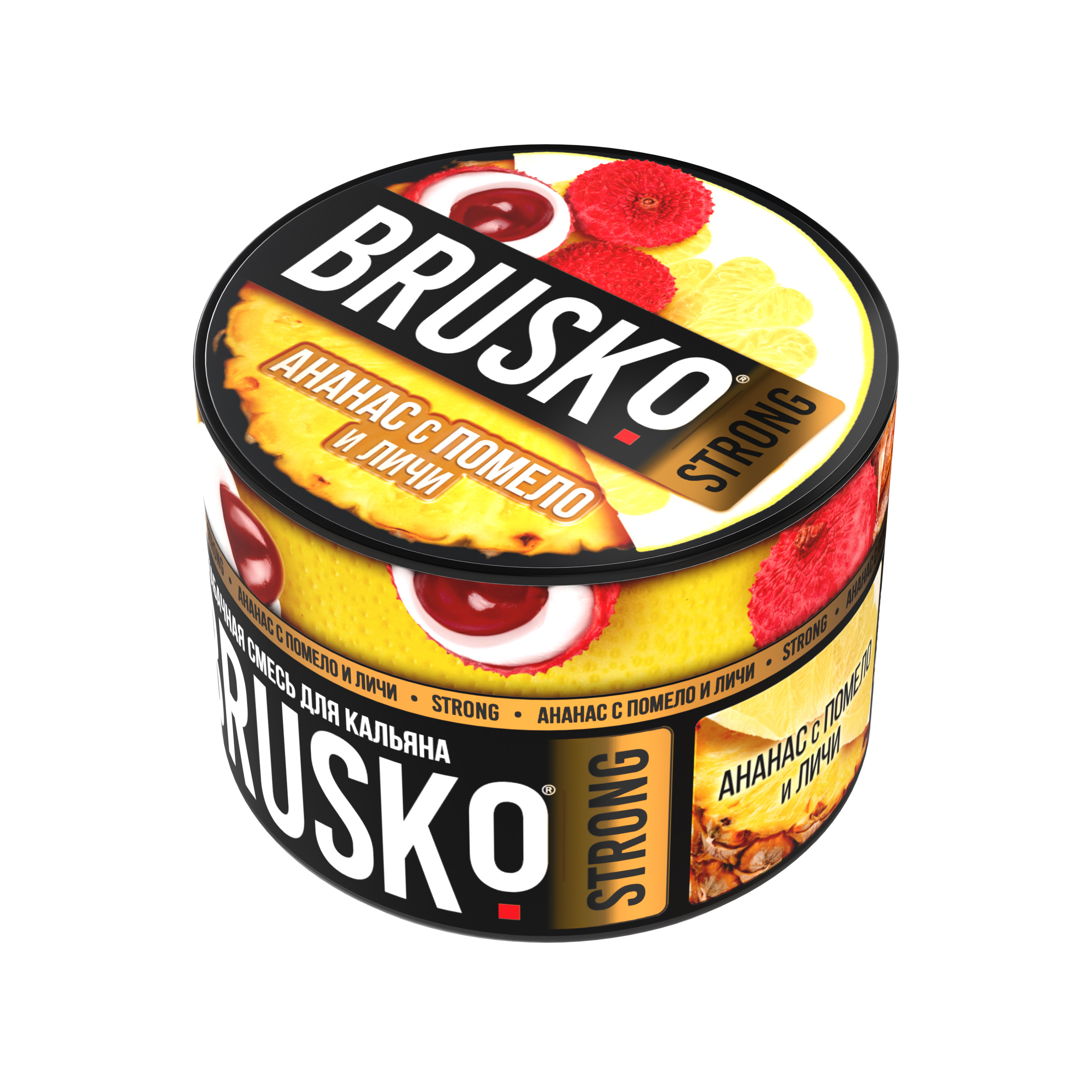 Бестабачная смесь для кальяна BRUSKO, 50 г, Ананас c помело и личи, Strong (М)