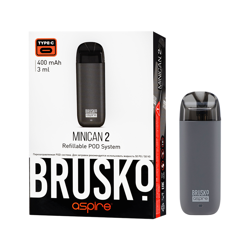 Многоразовая электронная система,  Модель BRUSKO MINICAN 2 (серый)