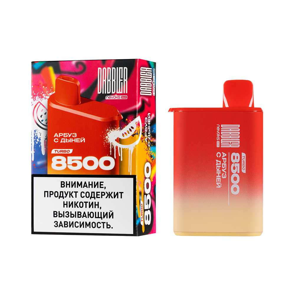 Одноразовая ЭС DABBLER TURBO 8500 с ароматом арбуза с дыней, 20 мг/см3, 8,5 мл (М)