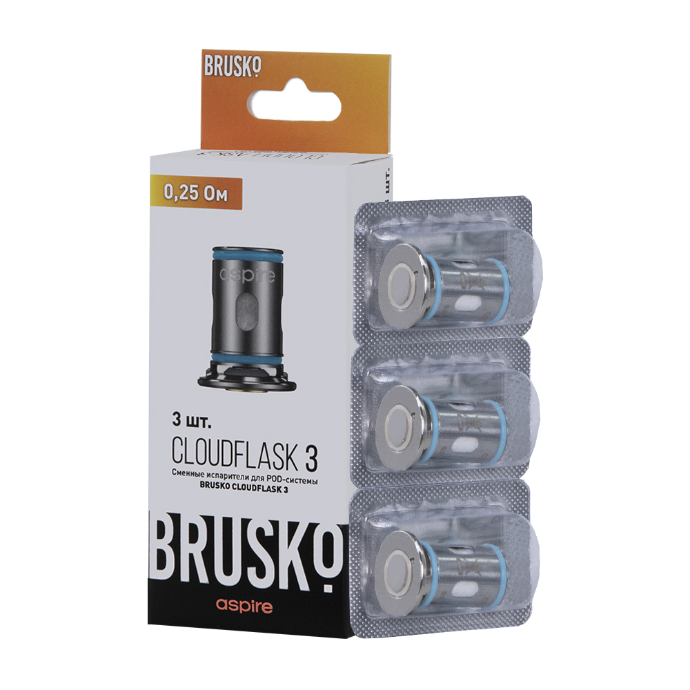 Испаритель BRUSKO CLOUDFLASK 3, 0,25 Ом, упак. 3 шт