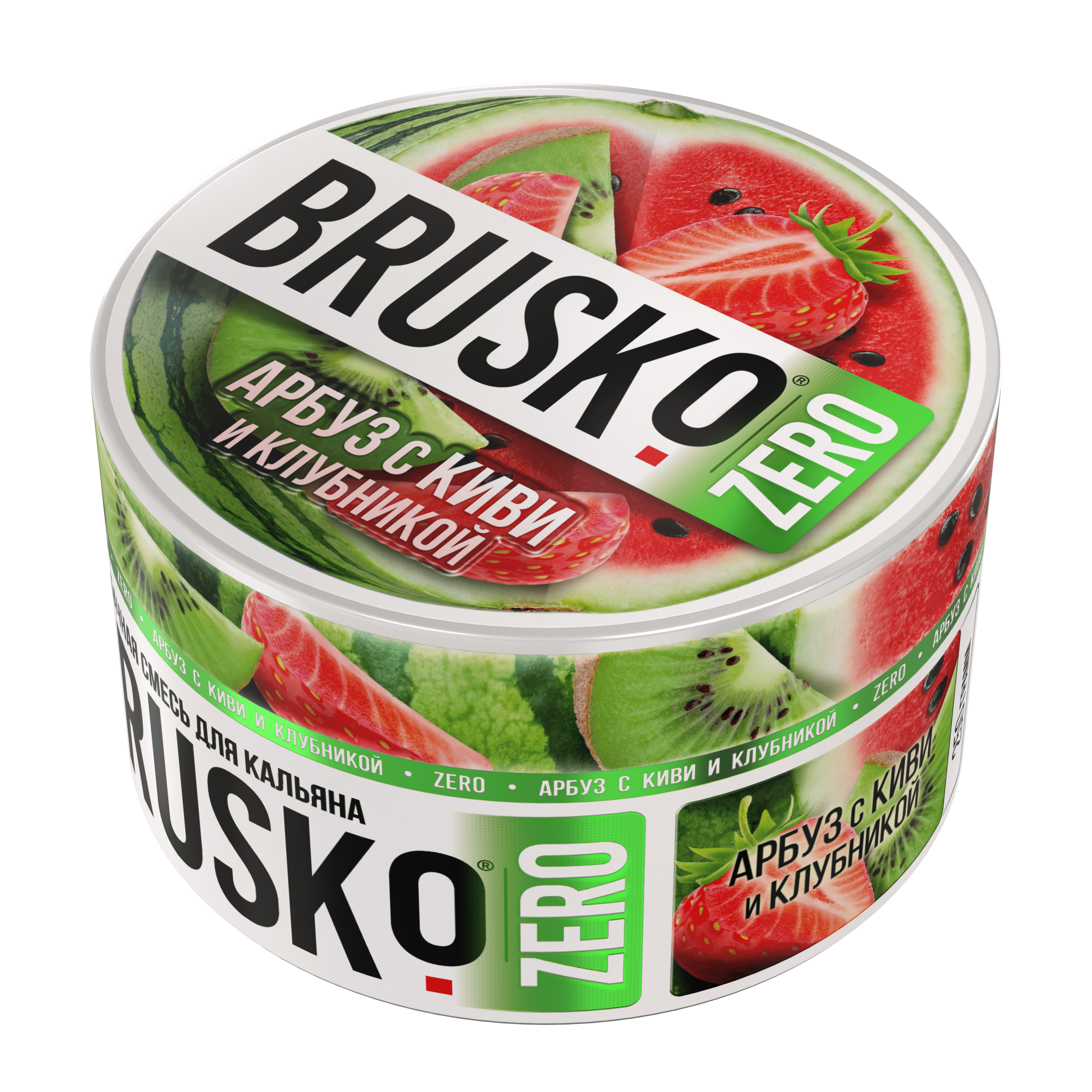 Бестабачная смесь для кальяна BRUSKO, 250 г, Арбуз с киви и клубникой, Zero (М)