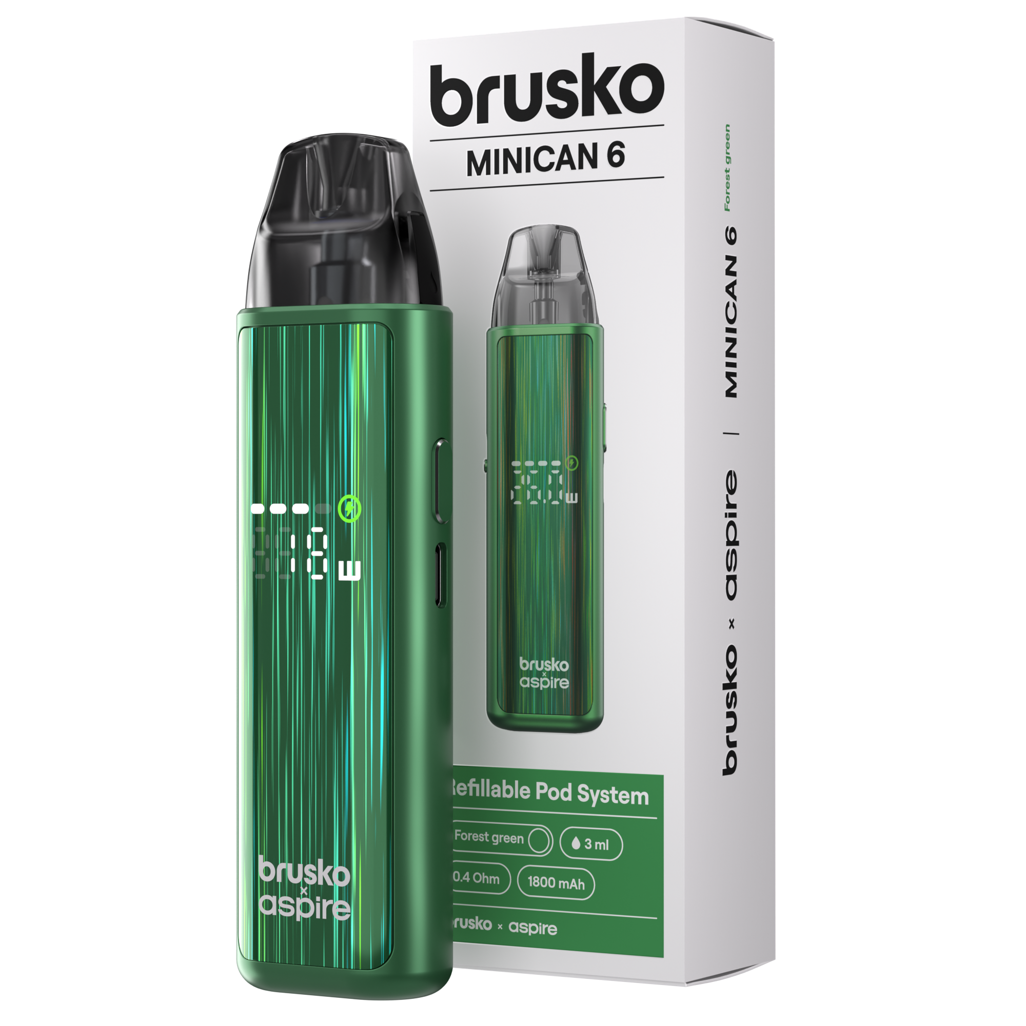 Многоразовая электронная система, (изумрудный) Модель BRUSKO MINICAN 6