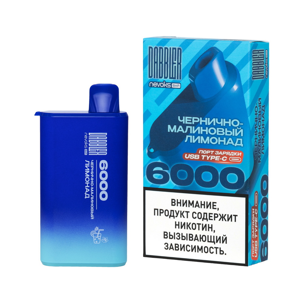 Одноразовая ЭС DABBLER 6000 с ароматом чернично-малинового лимонада, 20 мг/см3, 14 мл (М)