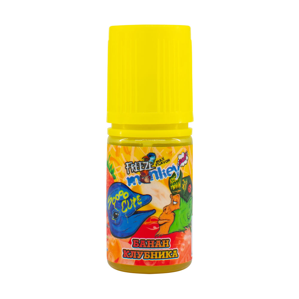 Жидкость Freeze Monkey Max Flavor Salt, 30 мл, Банан-клубника, 20 мг/мл