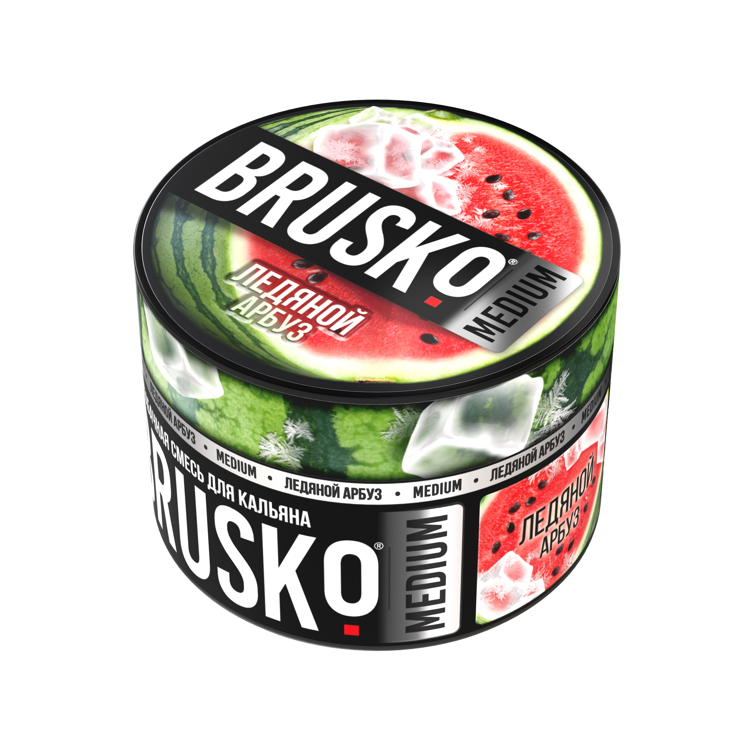 Бестабачная безникотиновая смесь для кальяна BRUSKO, 50 г, Ледяной арбуз
