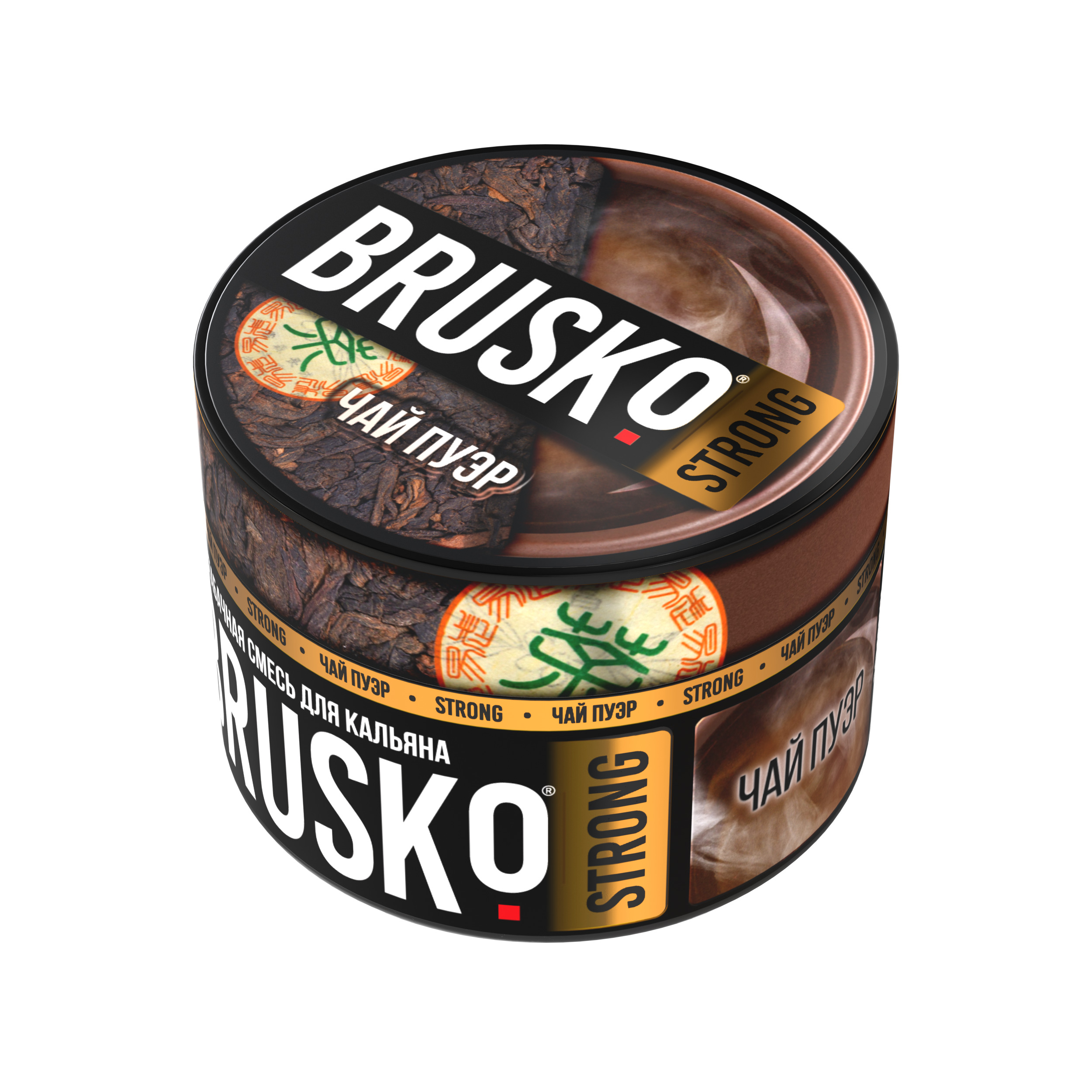 Бестабачная смесь для кальяна BRUSKO, 50 г, Чай Пуэр, Strong (М)
