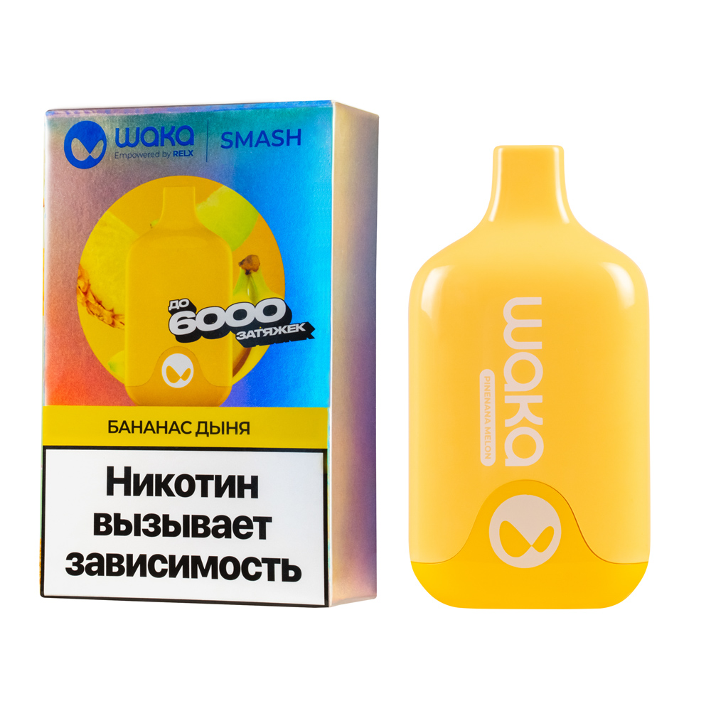 ОСДН WAKA SMASH 6000, Бананас Дыня, 18 мг/см