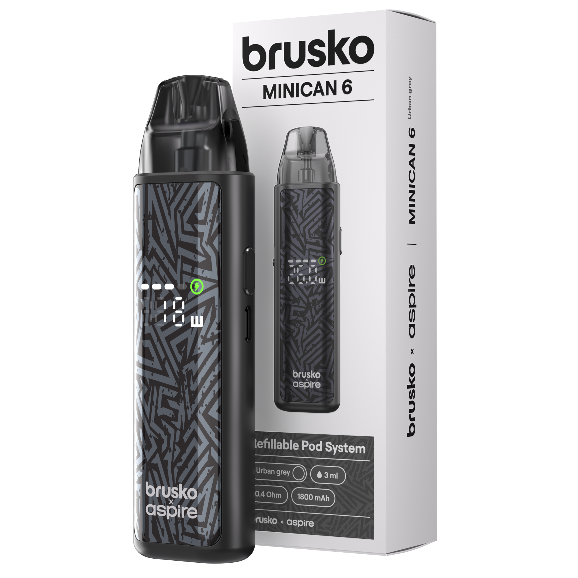 Многоразовая электронная система, (металлик) Модель BRUSKO MINICAN 6