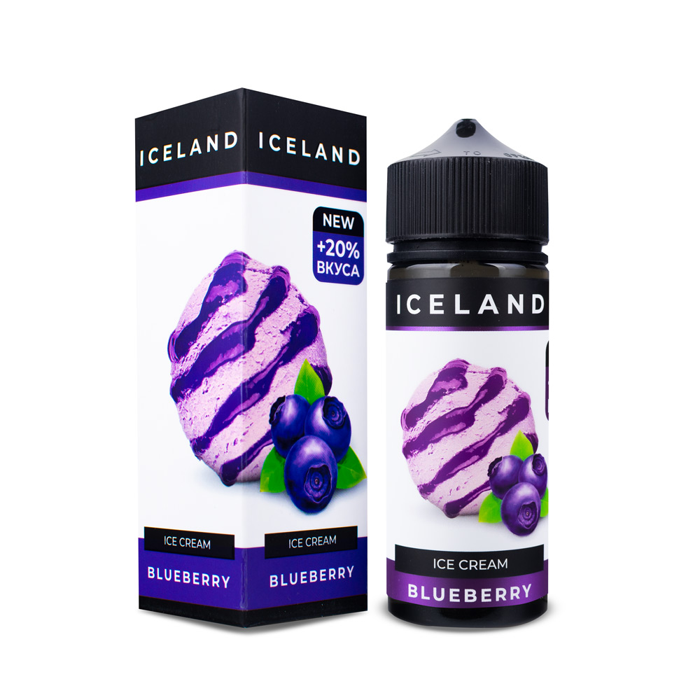 Жидкость Iceland, 120 мл, Черника, 0 мг/мл