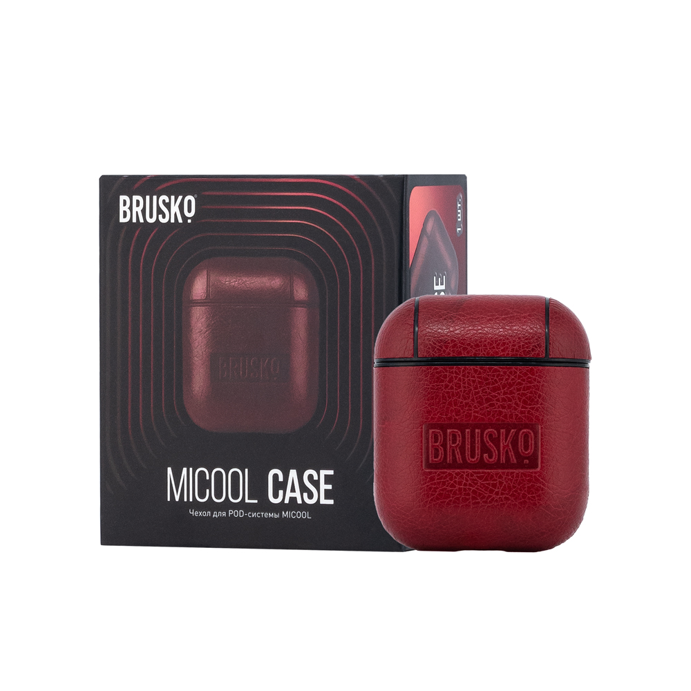 Чехол из полиуретановой кожи к многоразовой электронной системе BRUSKO ZQ MICOOL (красный)