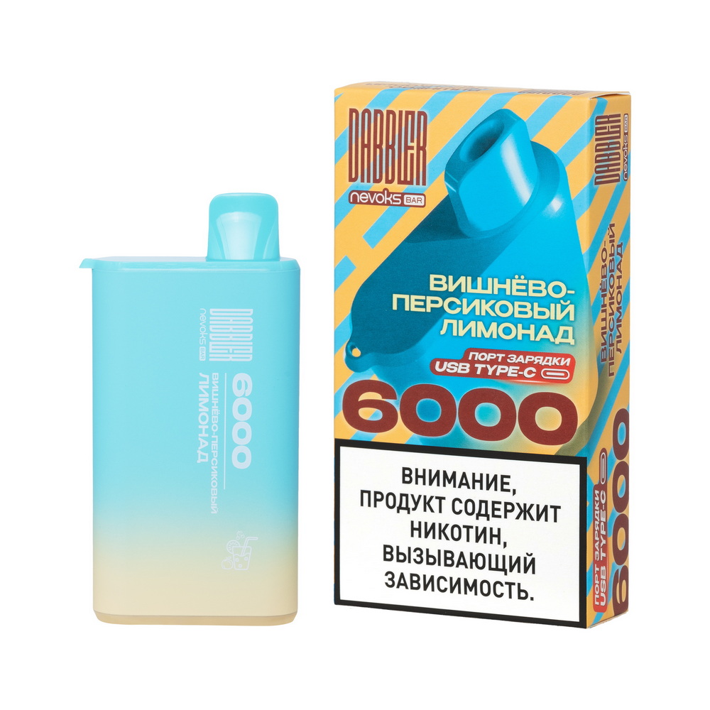 Одноразовая ЭС DABBLER 6000 с ароматом вишнёво-персикового лимонада, 20 мг/см3, 14 мл (М)