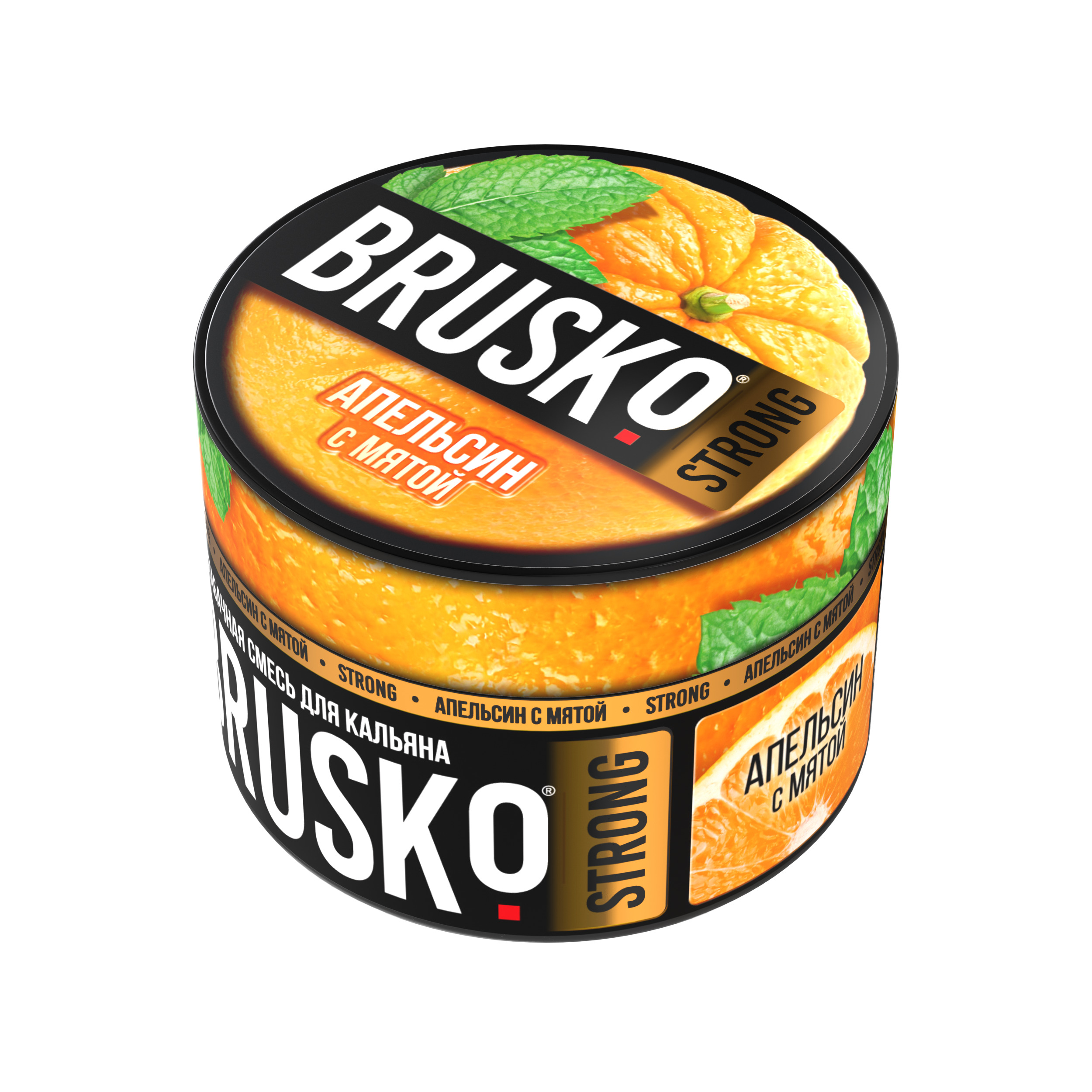 Бестабачная смесь для кальяна BRUSKO, 50 г, Апельсин с мятой, Strong (М)