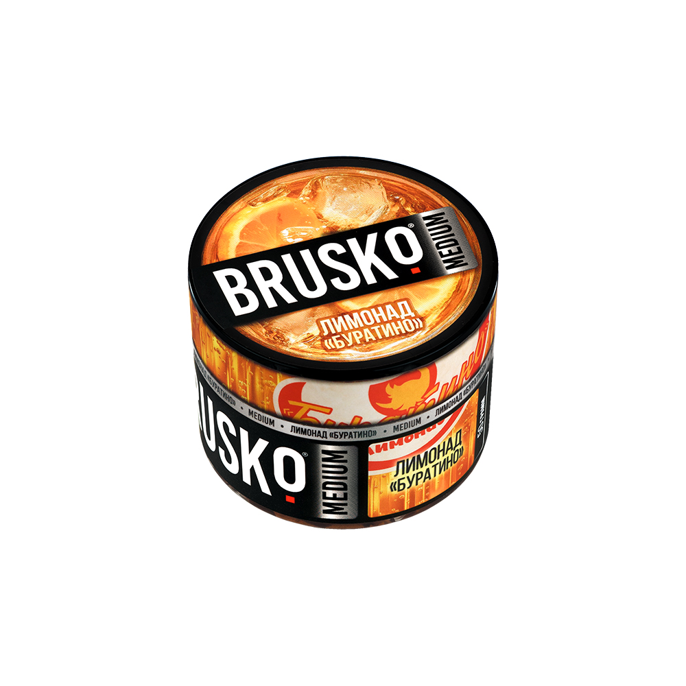 Бестабачная безникотиновая смесь для кальяна BRUSKO, 50 г, Лимонад «Буратино»