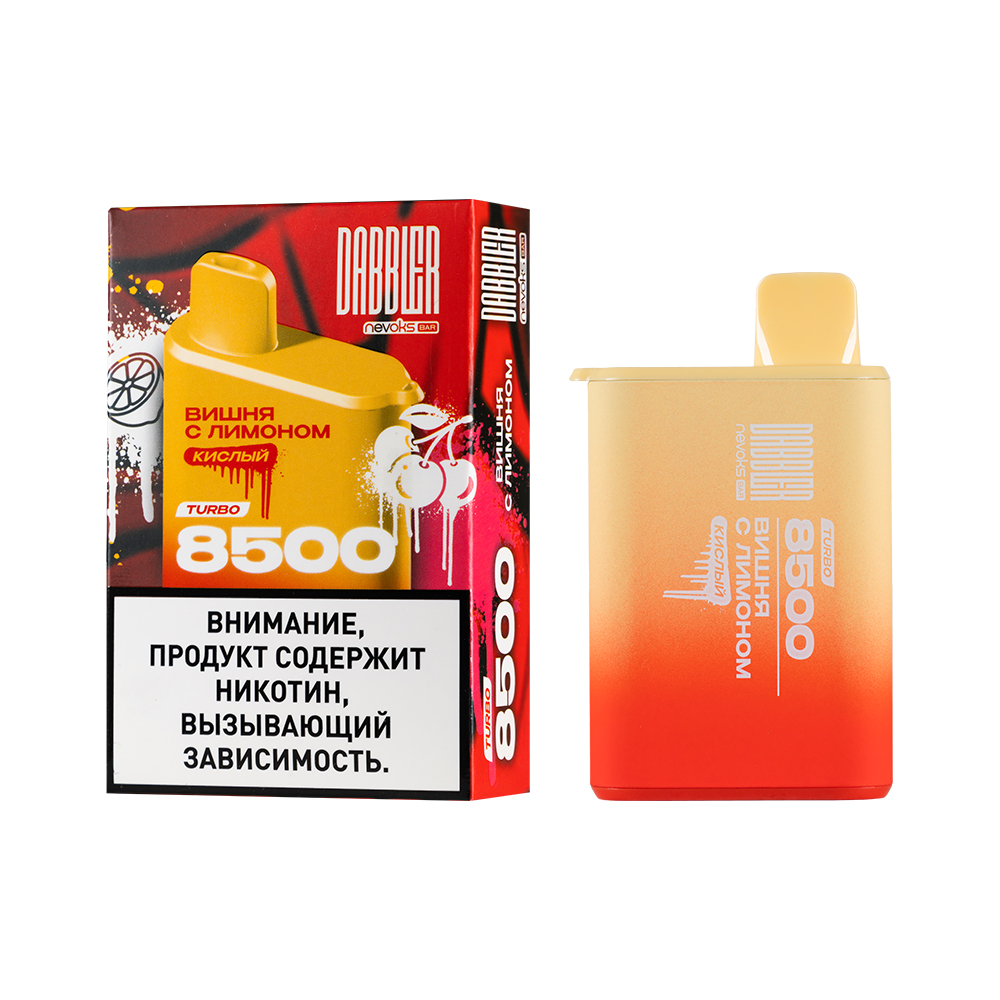 Одноразовая ЭС DABBLER TURBO 8500 с ароматом вишни с лимоном, кислый, 20 мг/см3, 8,5 мл (М)