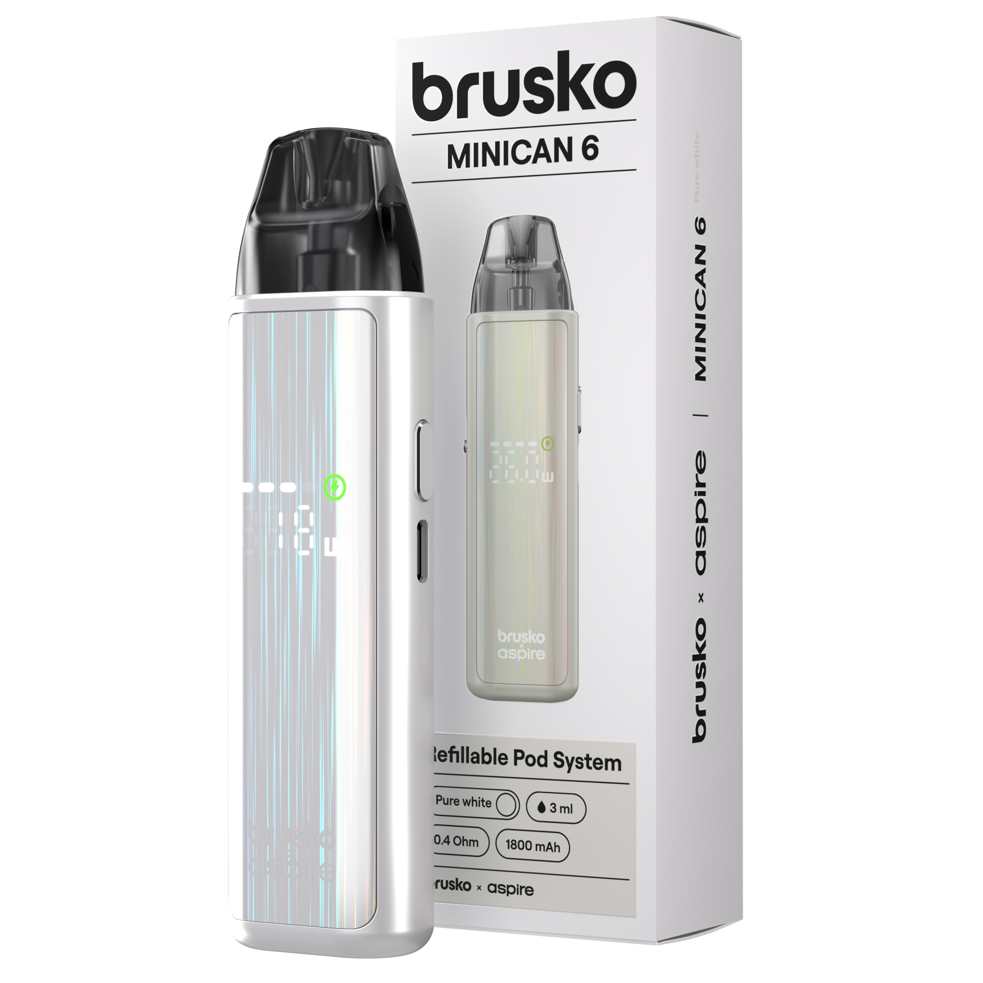 Многоразовая электронная система, (жемчужный) Модель BRUSKO MINICAN 6