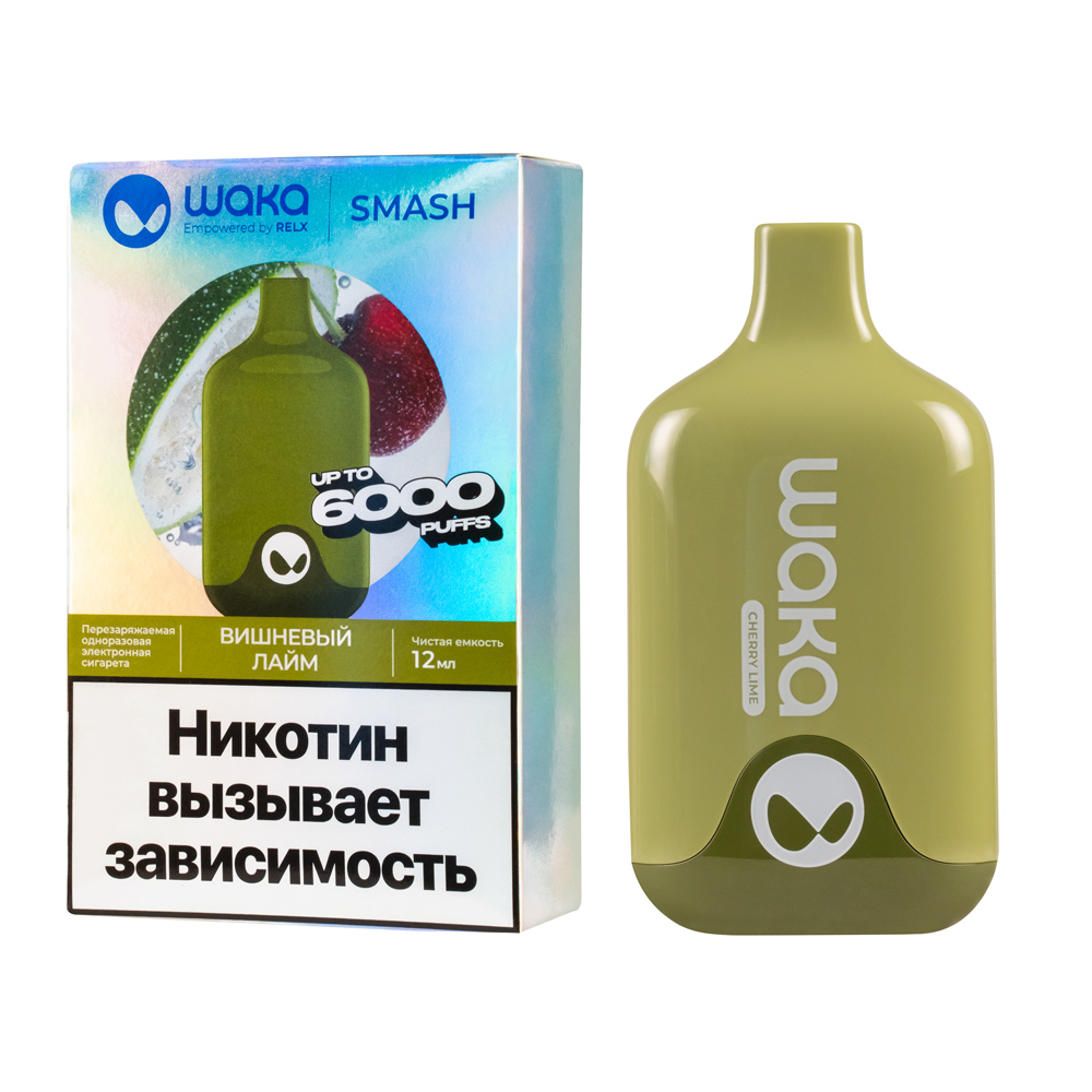 ОСДН WAKA SMASH 6000, Вишневый лайм, 18 мг/см