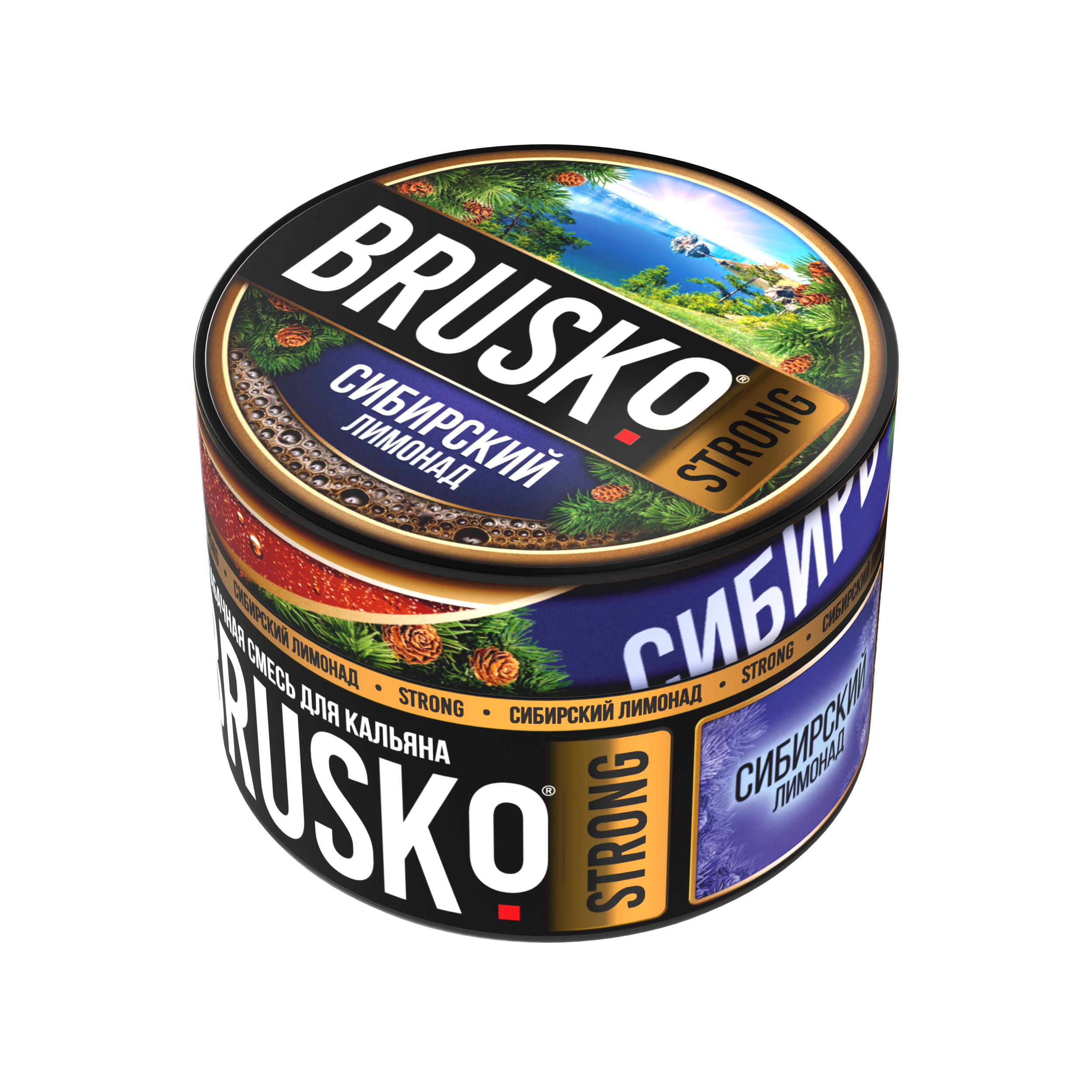 Бестабачная смесь для кальяна BRUSKO, 50 г, Сибирский лимонад, Strong (М)