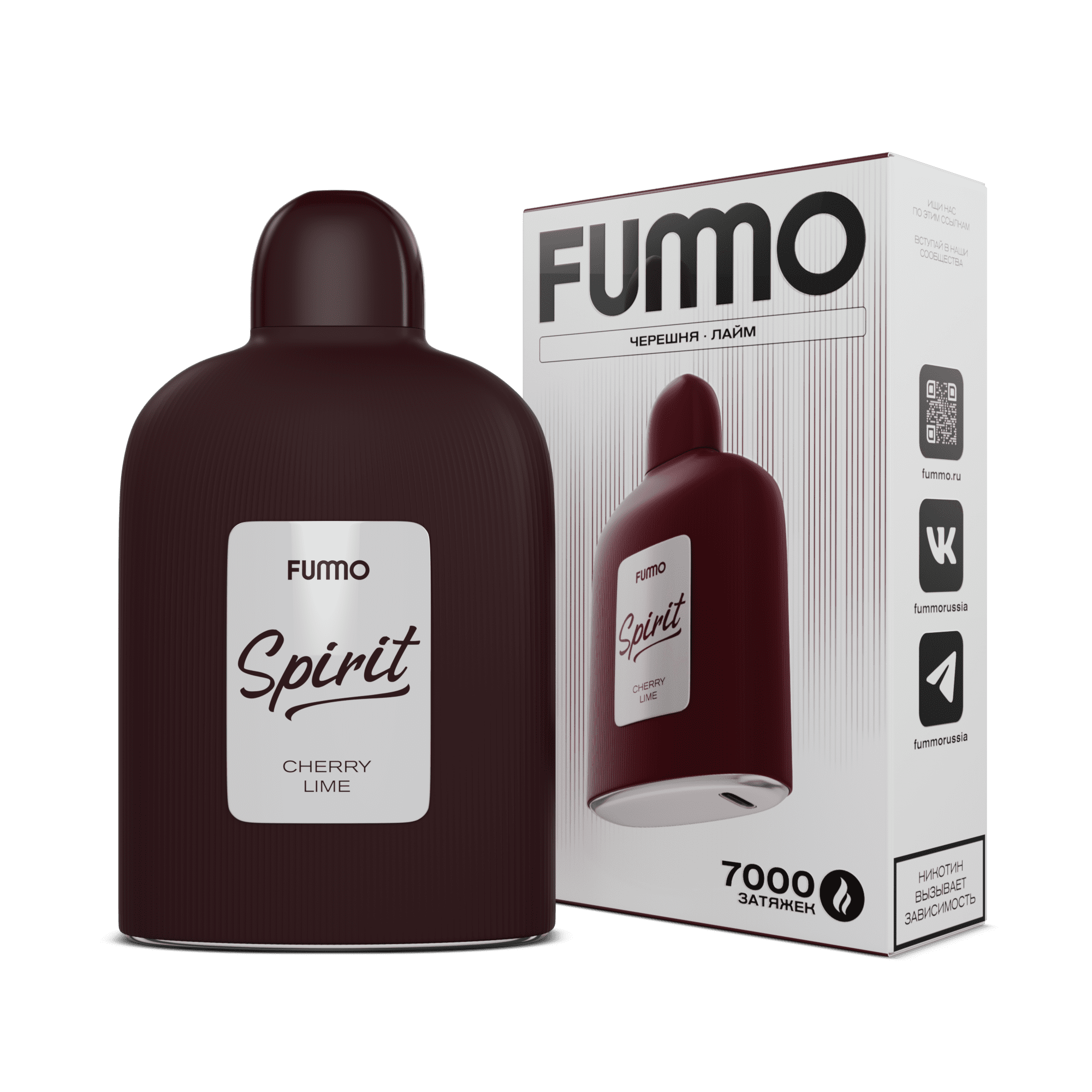 Одноразовая ЭС Fummo SPIRIT Черешня Лайм 7000 затяжек