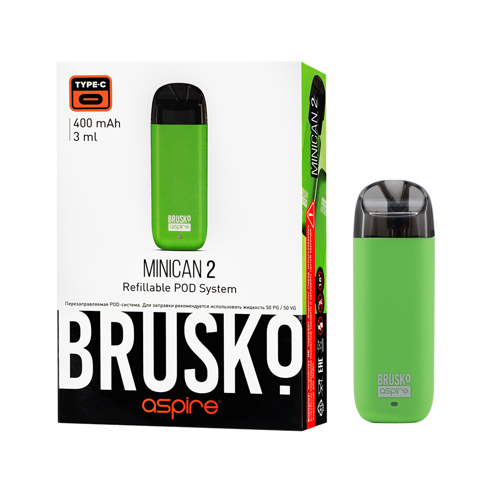 Многоразовая электронная система,  Модель BRUSKO MINICAN 2 (зеленый)