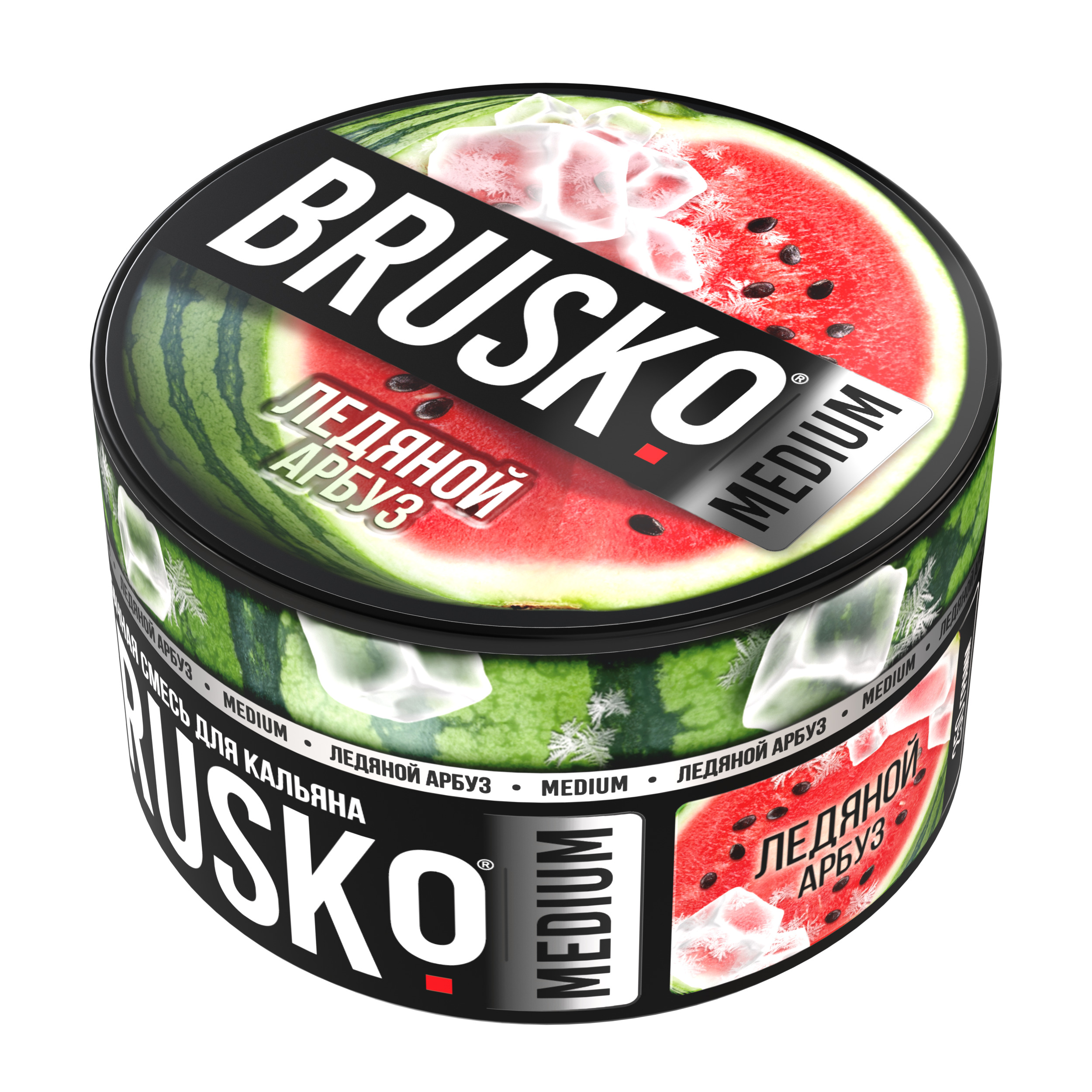 Бестабачная смесь для кальяна BRUSKO, 250 г, Ледяной арбуз, Medium (М)