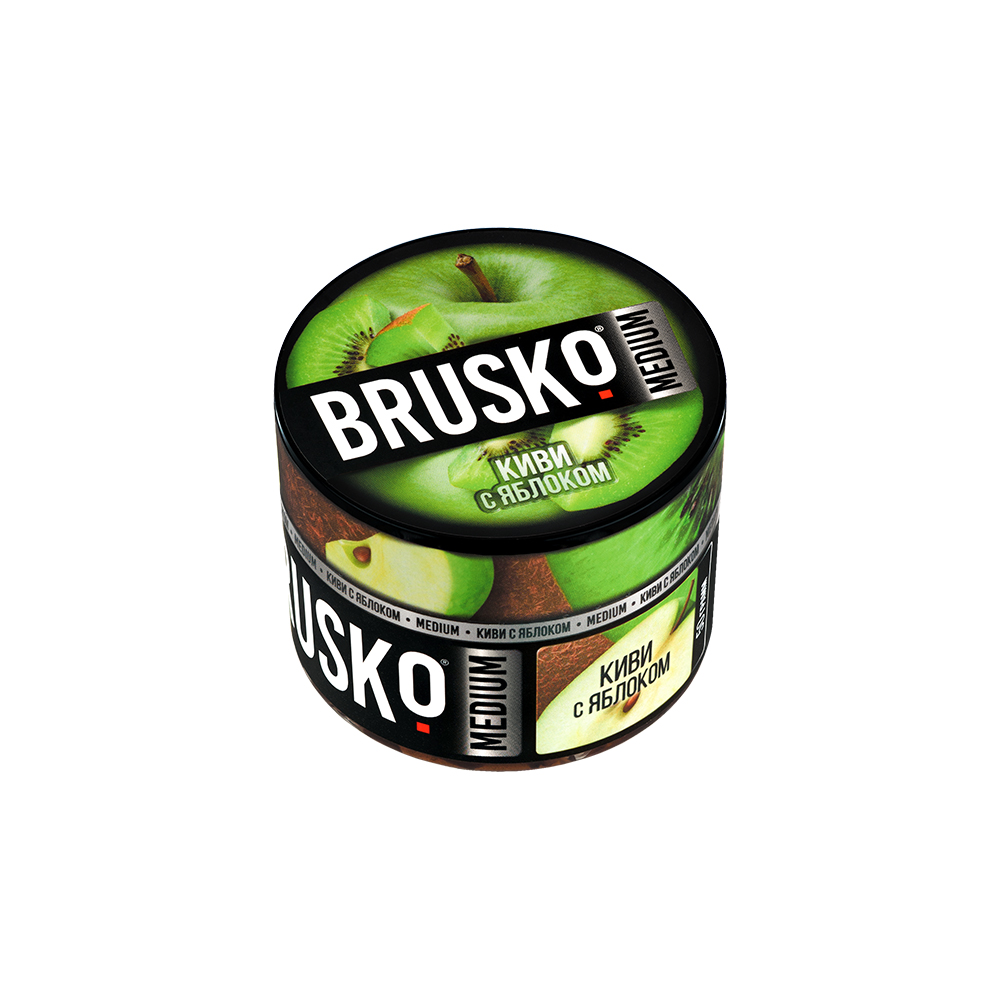 Бестабачная безникотиновая смесь для кальяна BRUSKO, 50 г, Киви с яблоком