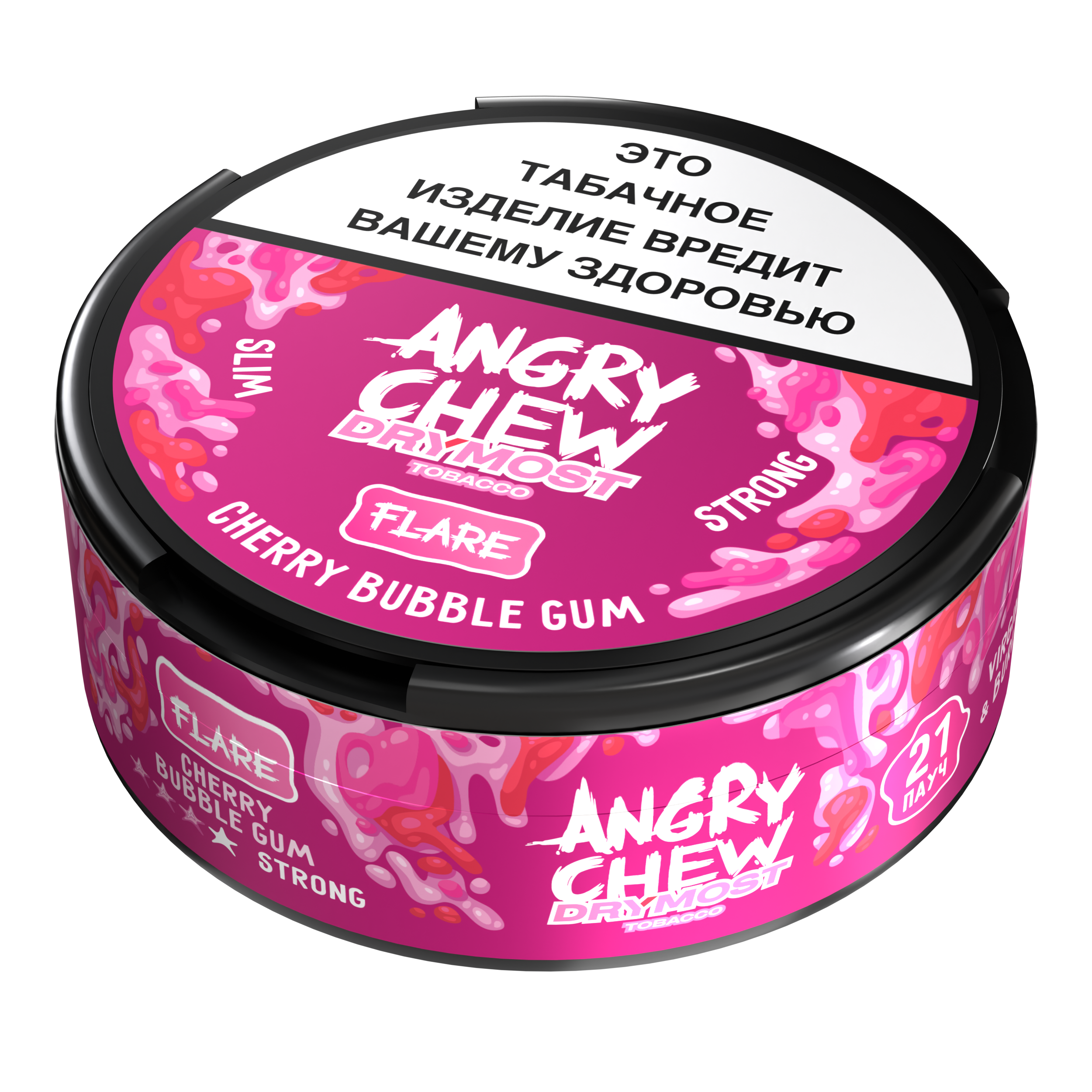 Табак жевательный Drymost Flare с ароматом Angry Chew (Cherry Bubble Gum) 12г