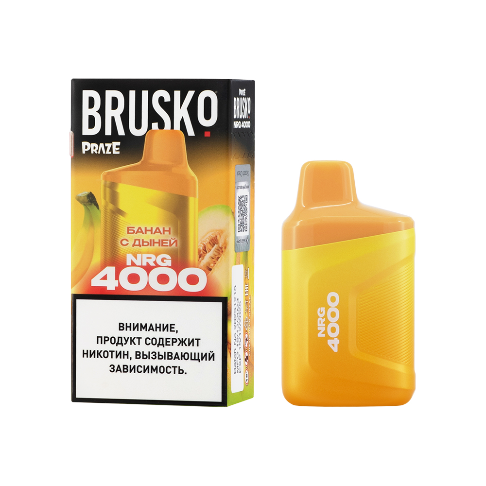 Одноразовая ЭС BRUSKO NRG 4000 с ароматом банана с дыней, 20 мг/см3, 3,3 мл (М)