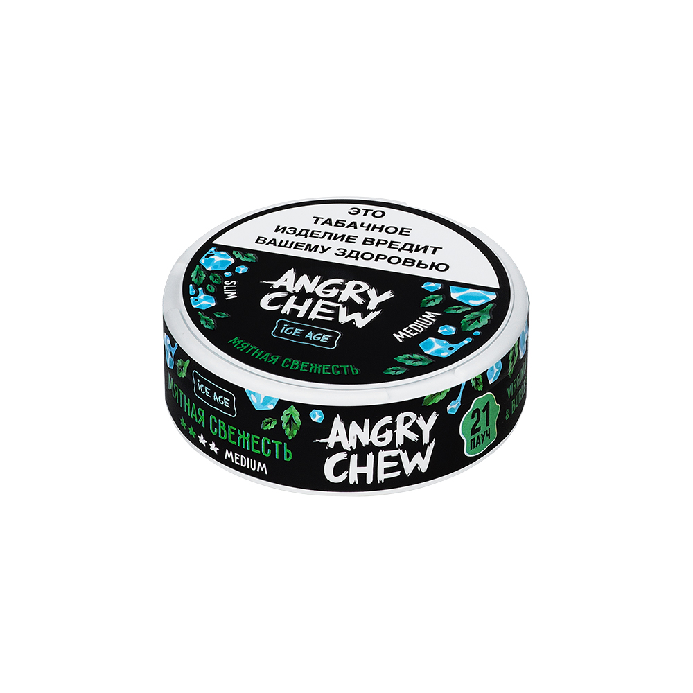 Табак жевательный ЭНГРИ ЧЬЮ с ароматом мятной свежести слим медиум