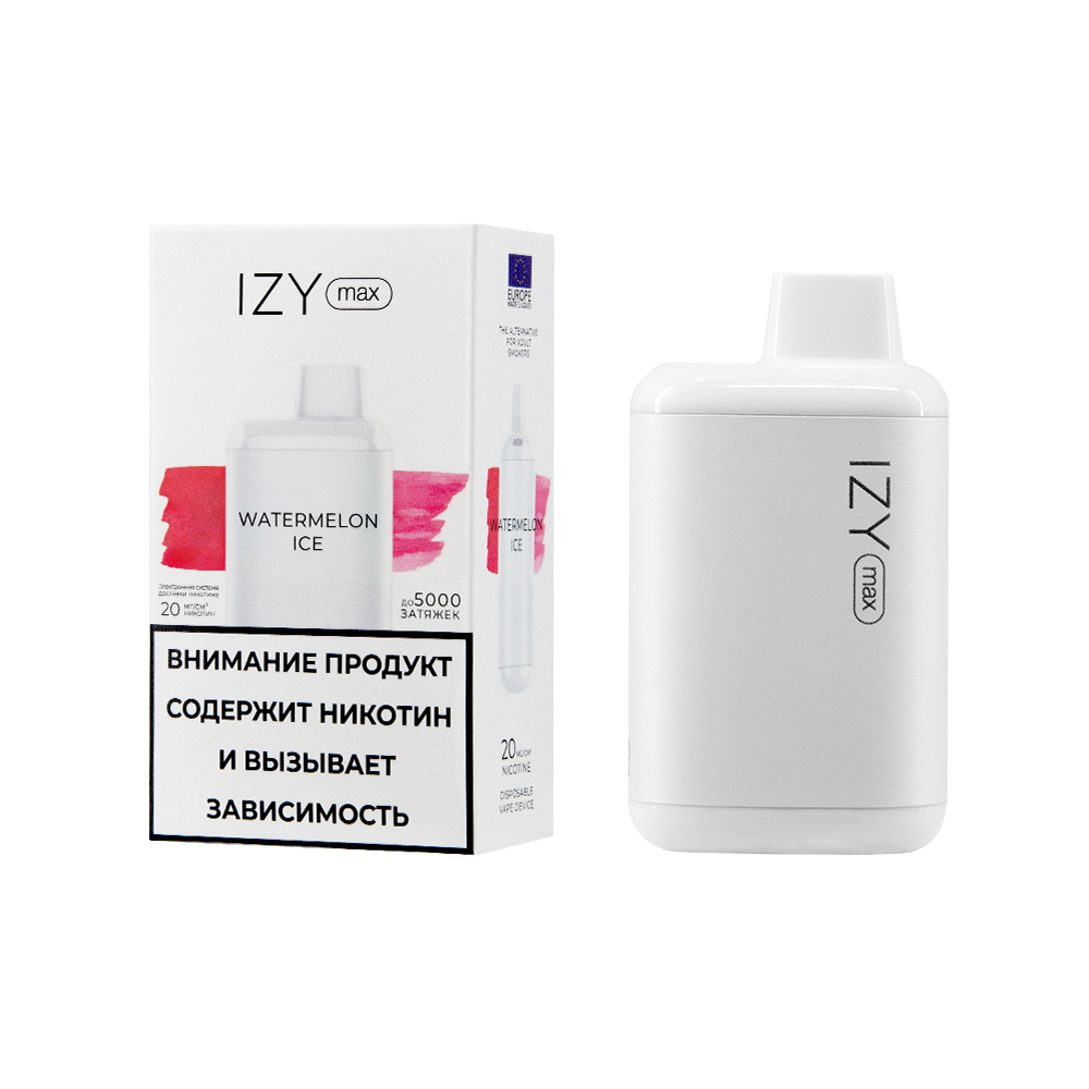 Одноразовая ЭС IZY MAX 5000, Watermelon Ice, 20 мг/см3, 10 мл (М)