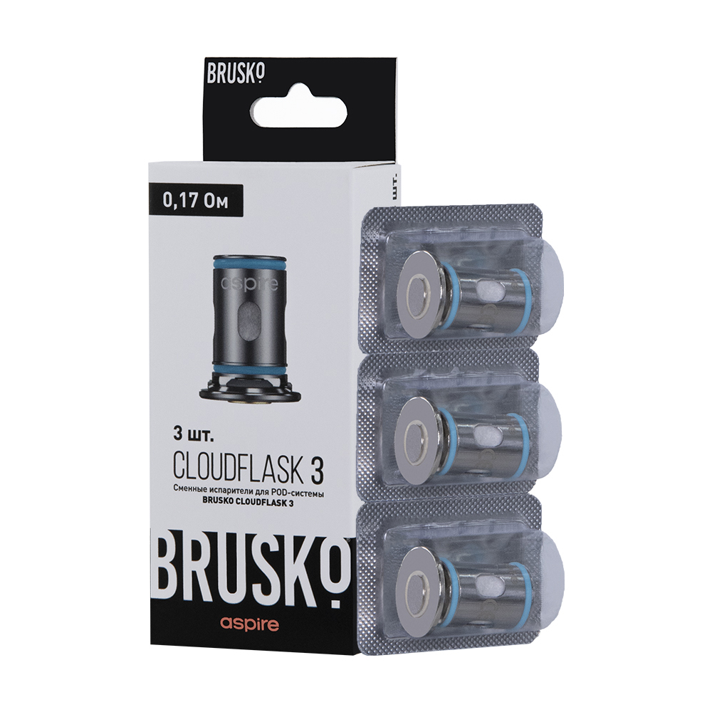 Испаритель BRUSKO CLOUDFLASK 3, 0,17 Ом, упак. 3 шт