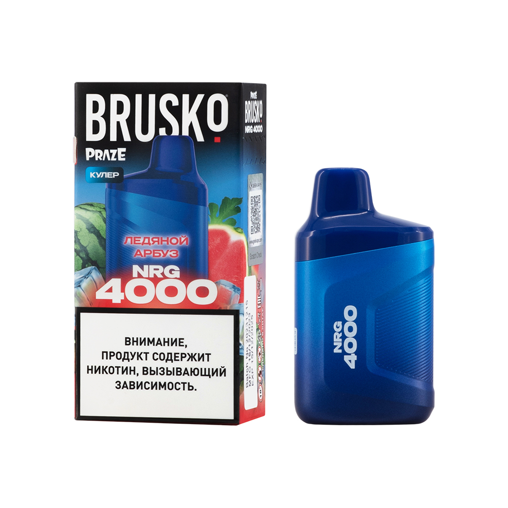 Одноразовая ЭС BRUSKO NRG 4000 с ароматом ледяного арбуза, 20 мг/см3, 3,3 мл (М)