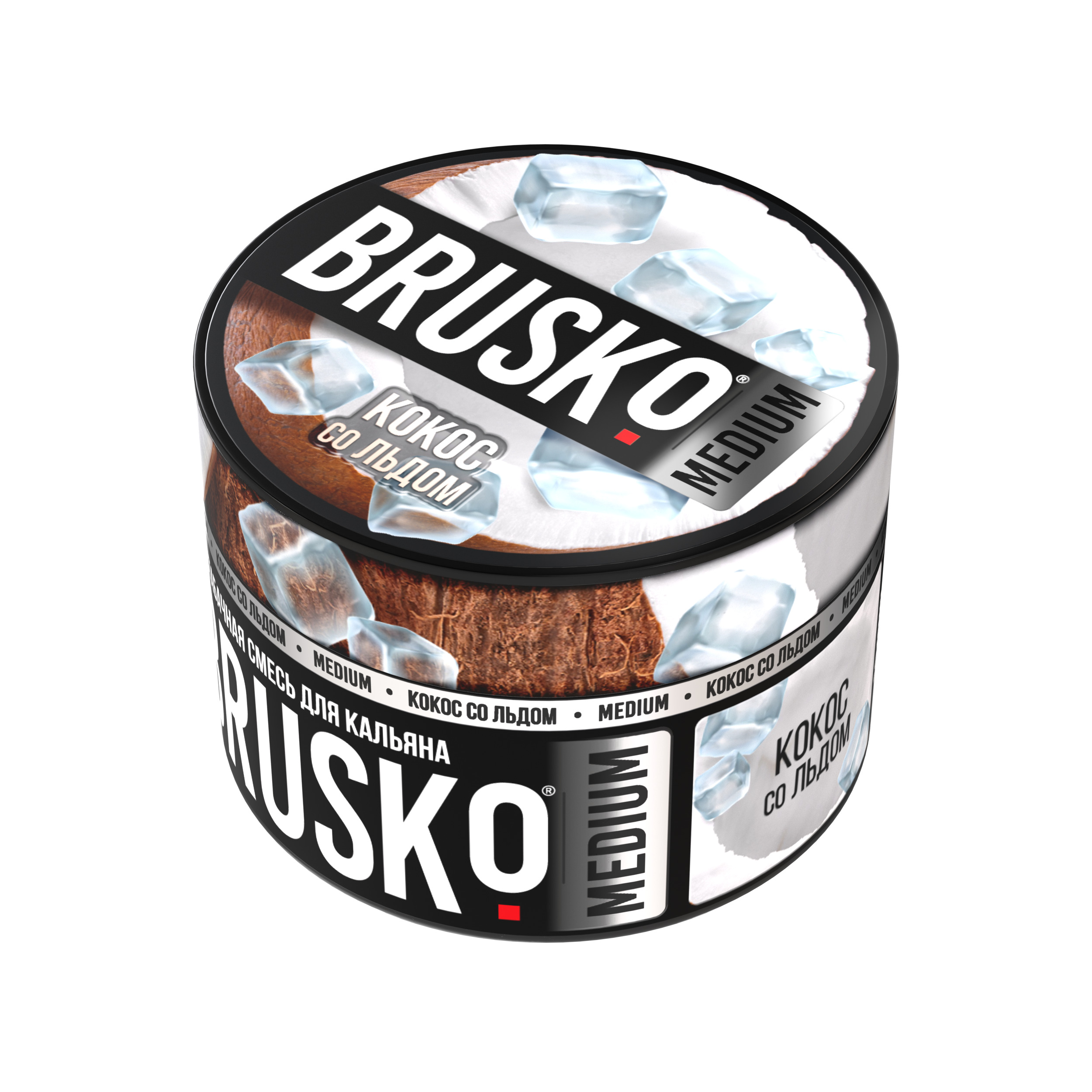 Бестабачная смесь для кальяна BRUSKO, 50 г, Кокос со льдом, Medium (М)