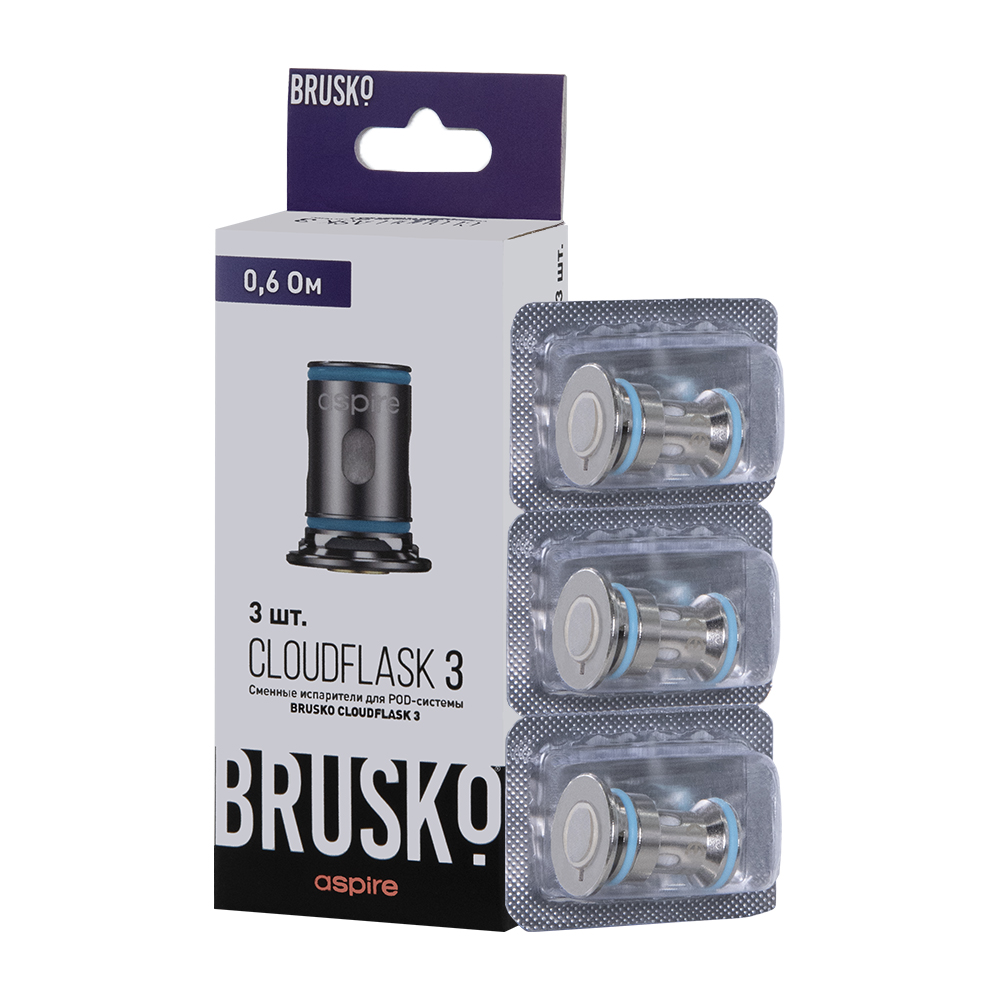 Испаритель BRUSKO CLOUDFLASK 3, 0,6 Ом, упак. 3 шт