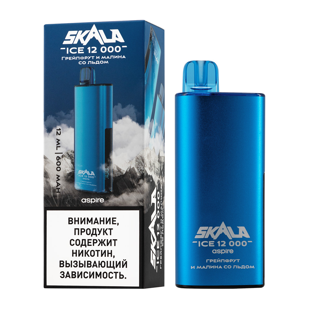 Одноразовая ЭС SKALA ICE 12000 с ароматом грейпфрута и малины со льдом, 20мг/см3, 12 мл (М)